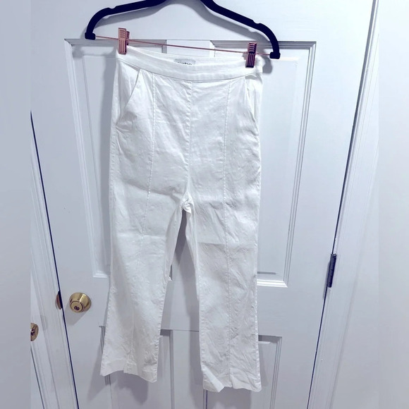 Size 2 Bebe linen blend white pants in excellent conditionโ - Picture 3 of 7